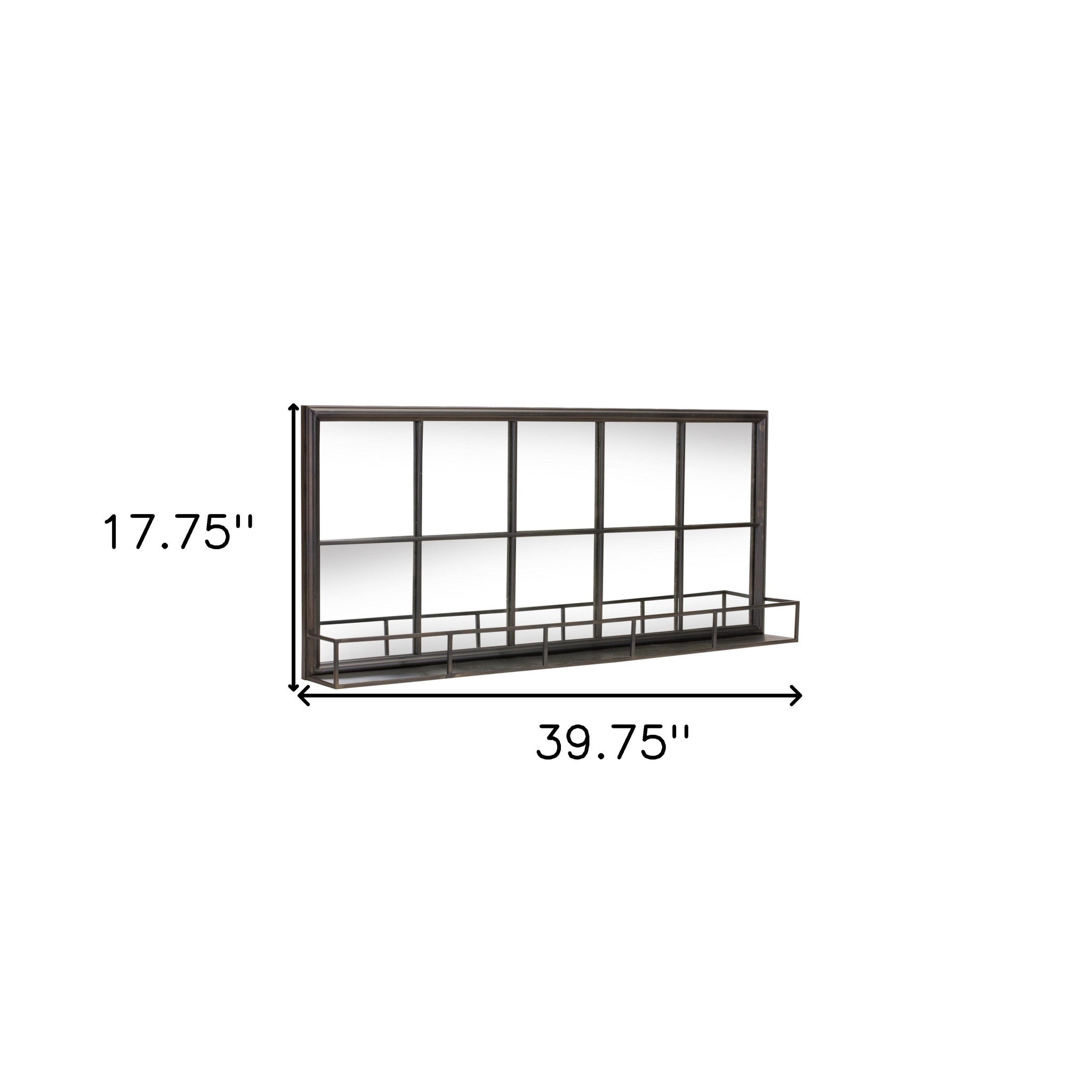 Black Metal Grid Wall Decor Shelf | 18