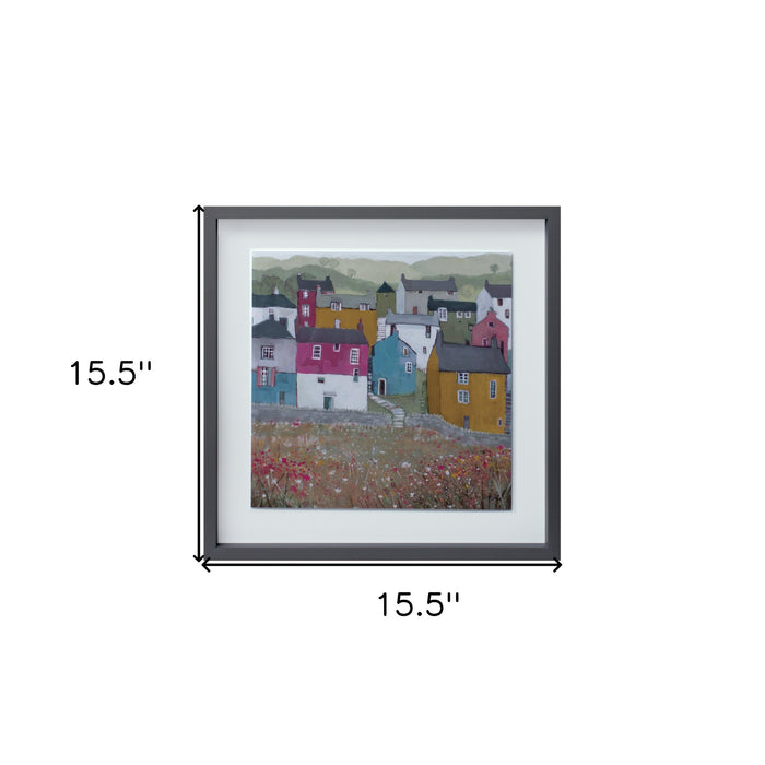 Set Of Two Acrylic House Framed Wall Art | Each 15.5"x15.5"