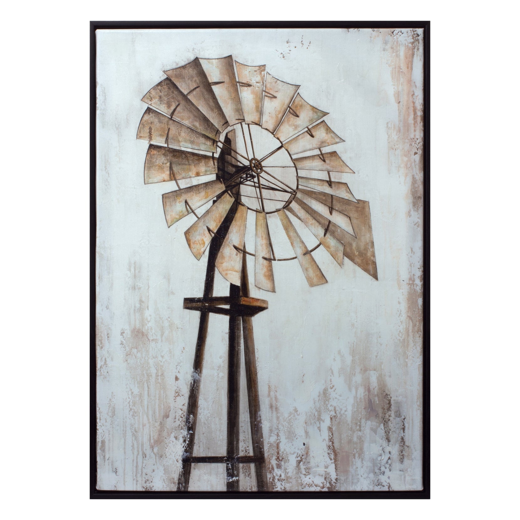 Brown Windmill Framed Wall Decor | 20