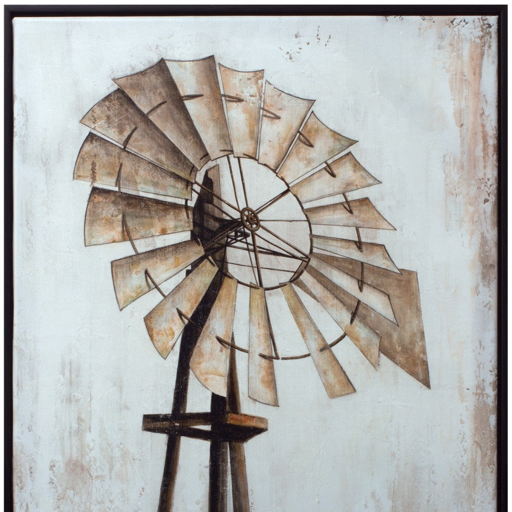 Brown Windmill Framed Wall Decor | 20