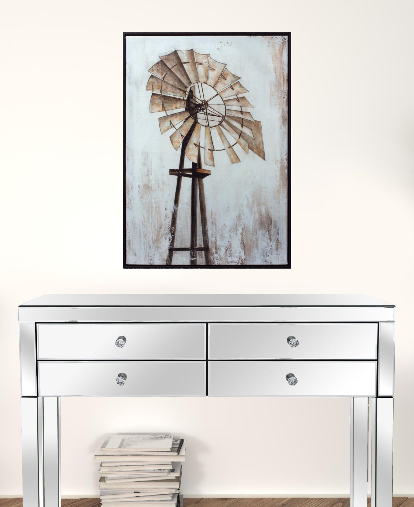 Brown Windmill Framed Wall Decor | 20