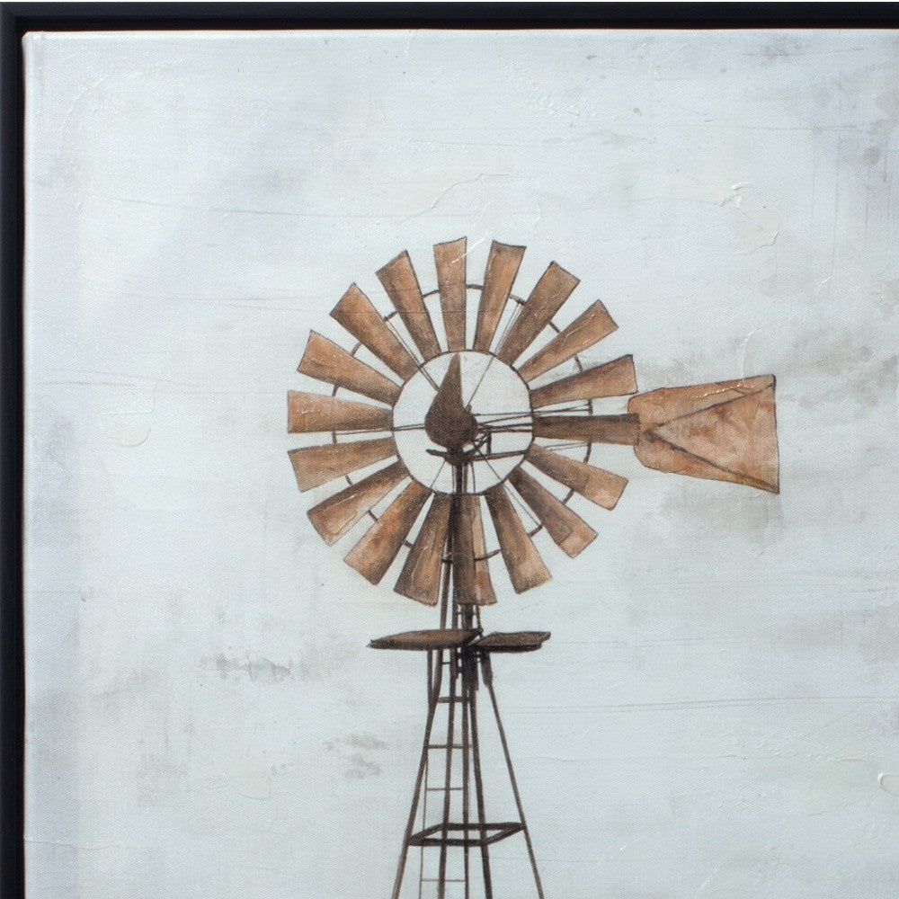 Brown Windmill Scene Framed Wall Decor | 20