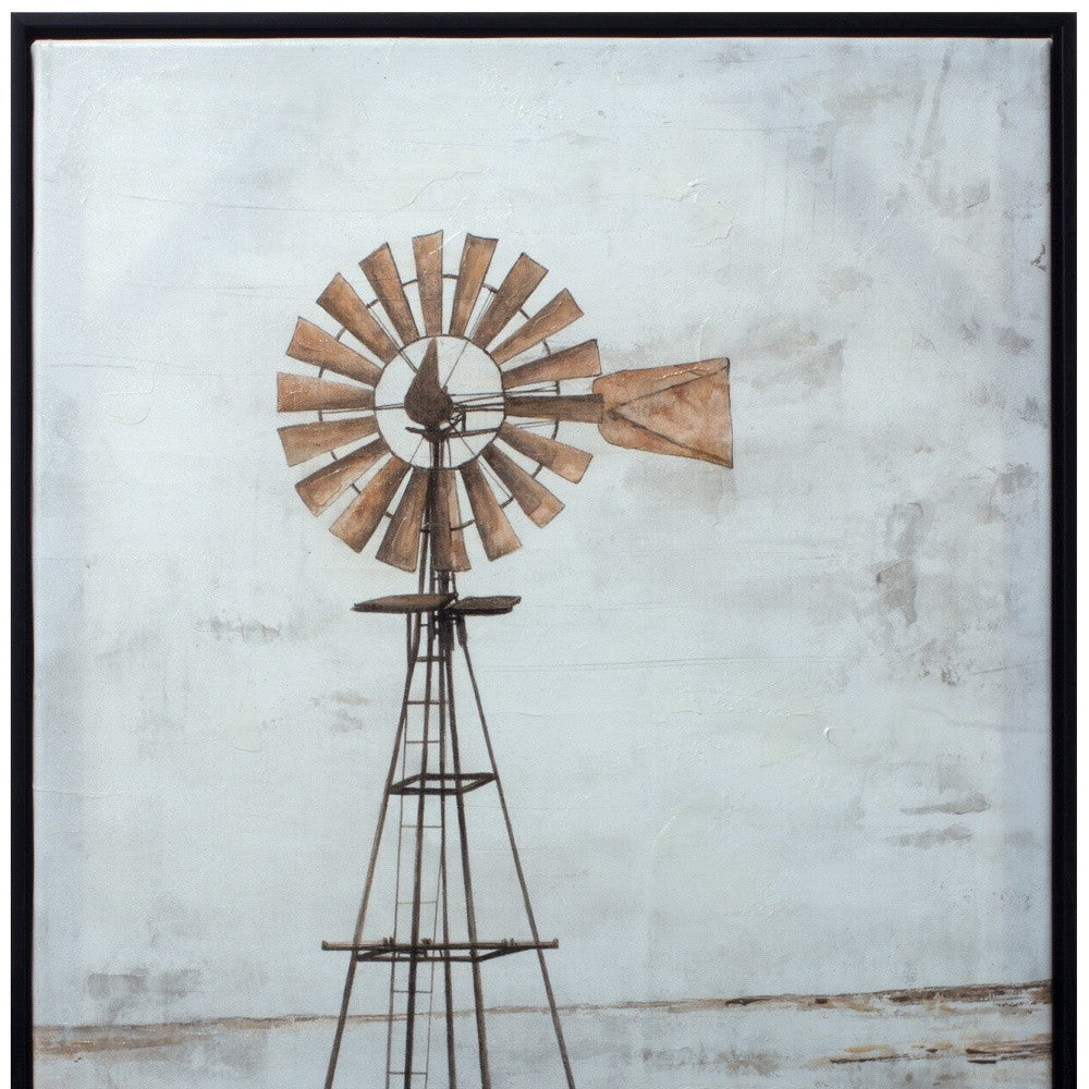 Brown Windmill Scene Framed Wall Decor | 20