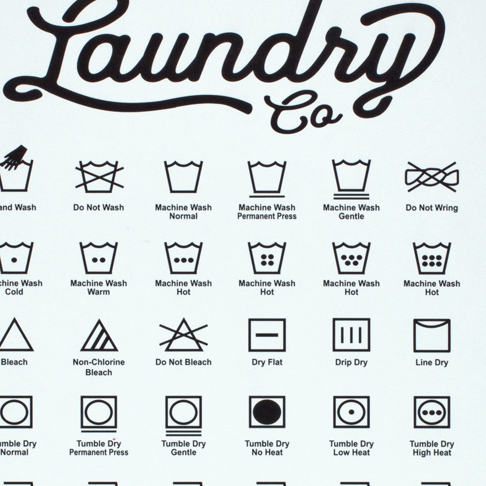 White Solid Wood Laundry Symbols Wall Decor | 20