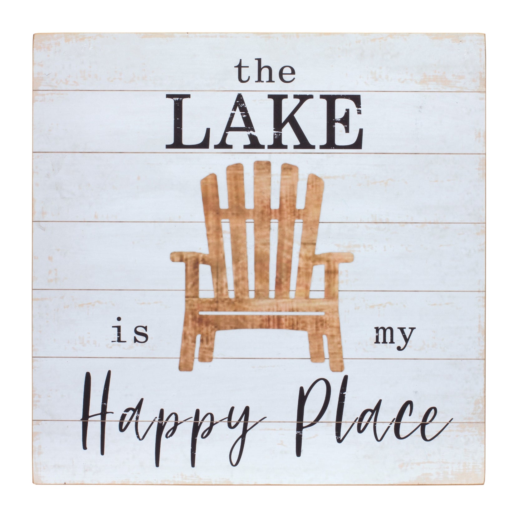 Set Of Two White Solid Wood Lake Wall Decor | Each 16