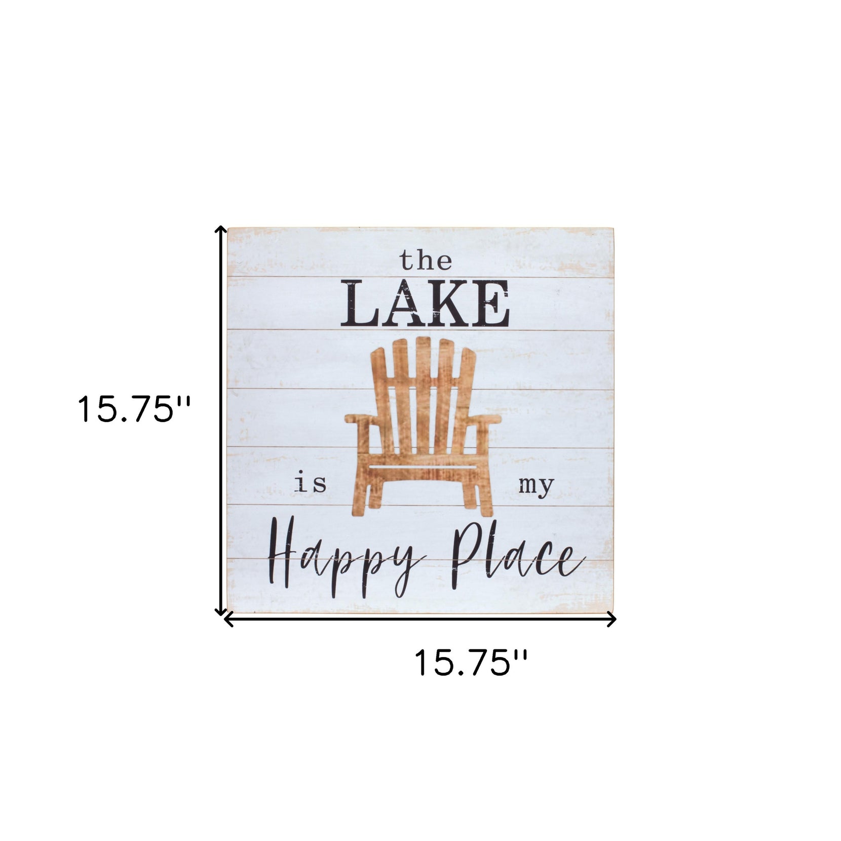 Set Of Two White Solid Wood Lake Wall Decor | Each 16