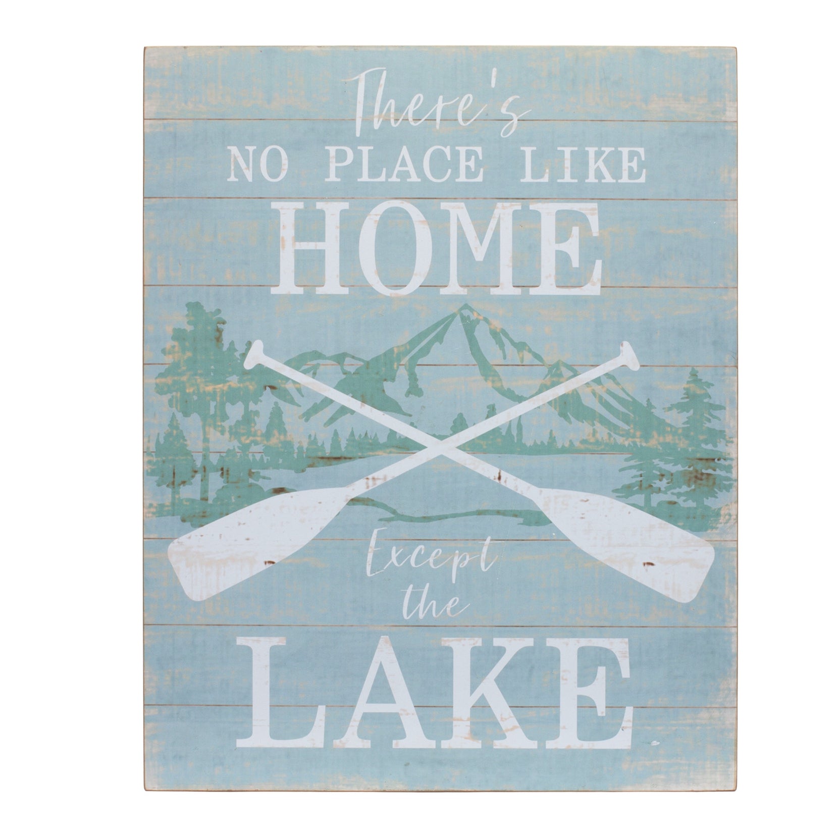 Set Of Two White Solid Wood Lake Wall Decor | 16