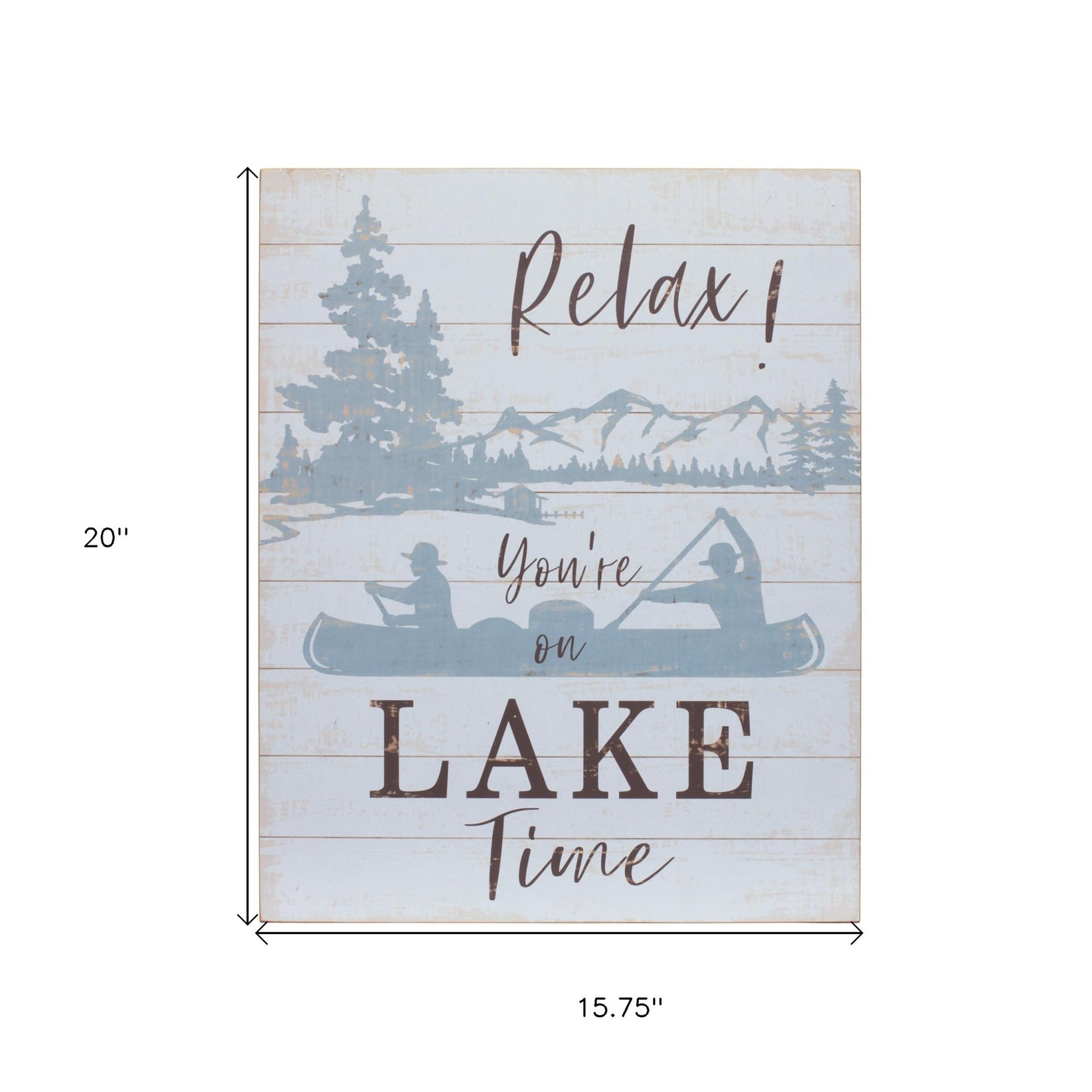 Set Of Two White Solid Wood Lake Wall Decor | 16