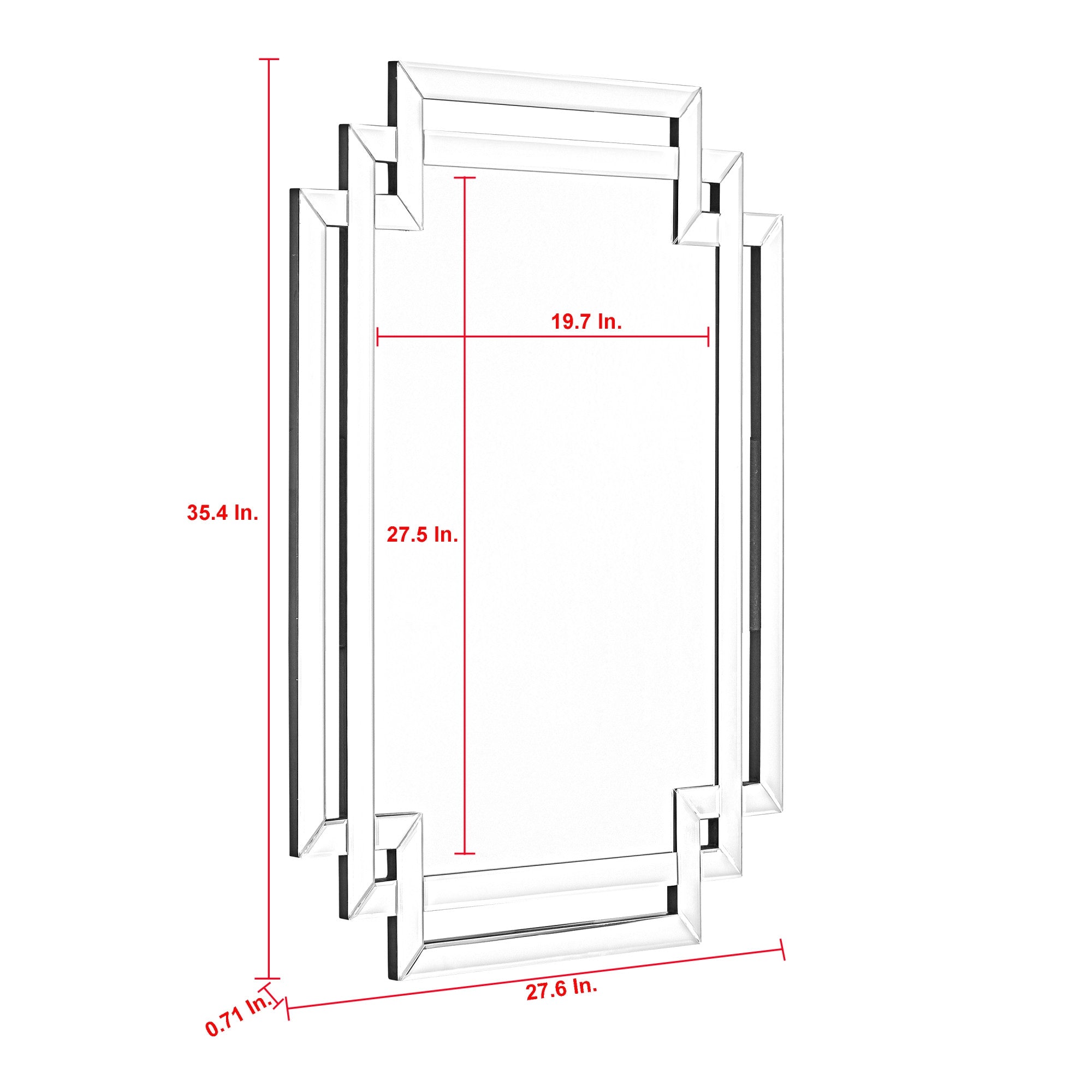 Clear Rectangle Accent Unframed Wall Mirror | 36