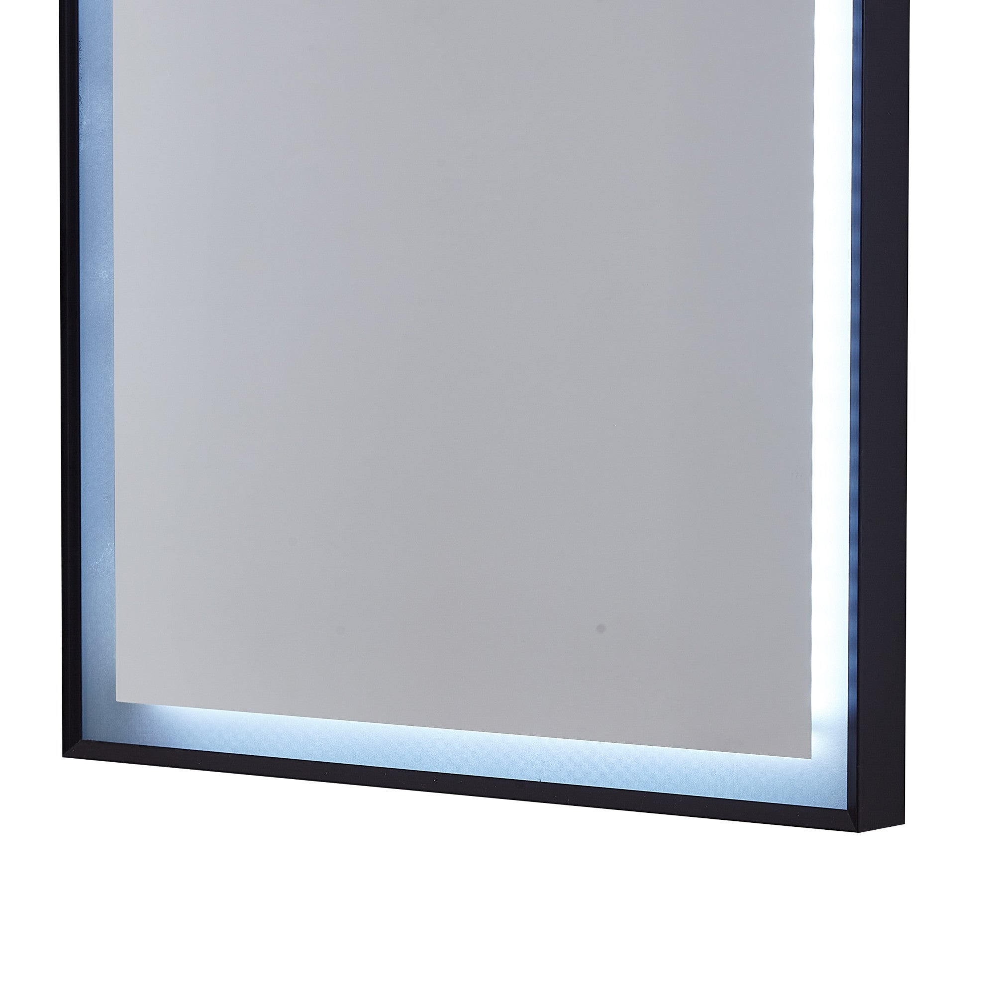 Black Lighted Rectangle Accent Framed Wall Mirror | 20