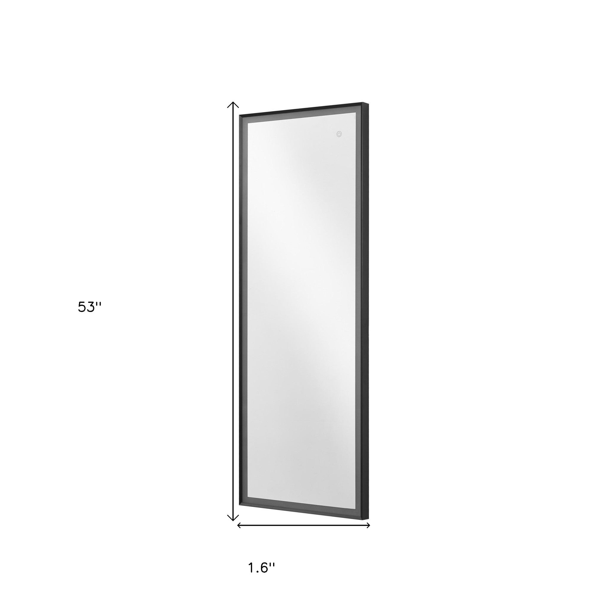 Black Lighted Rectangle Accent Framed Wall Mirror | 20