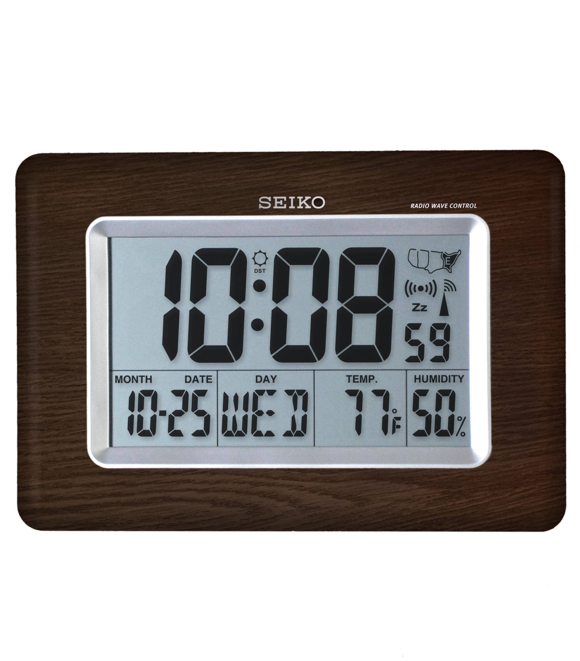 Seiko Everything Digital R Wave Clock w/Temp & Humidity | 10.25
