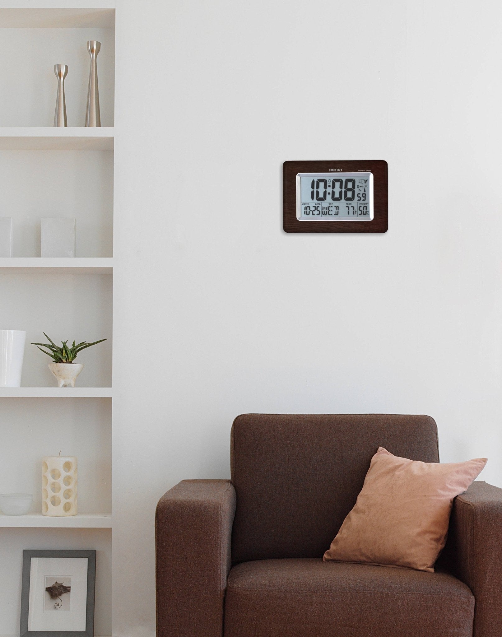 Seiko Everything Digital R Wave Clock w/Temp & Humidity | 10.25