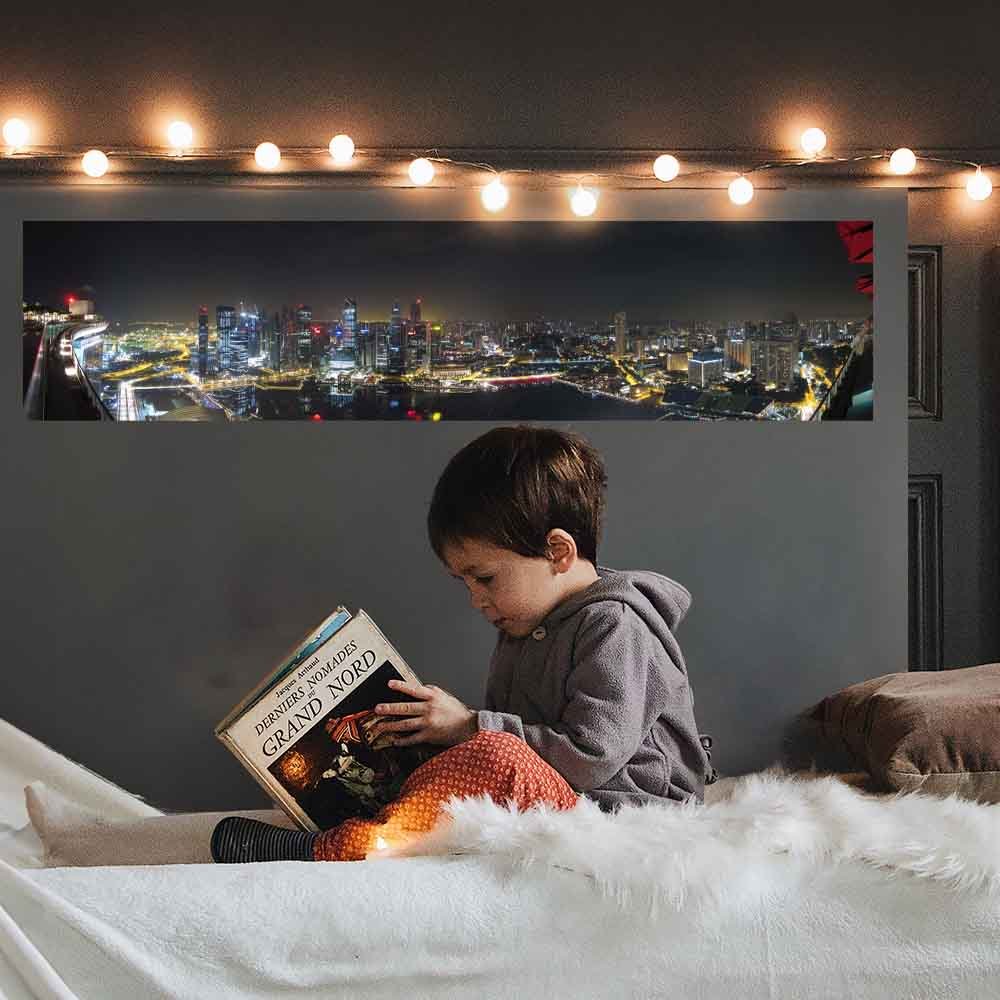 60 inch Singapore Panoramic Poster Displayed in Boys Room