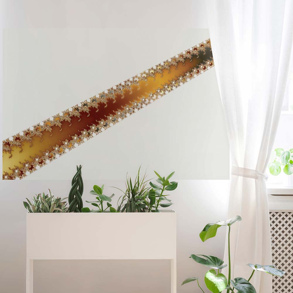 60 inch Crack Fractal Art Poster Displayed Above Planter