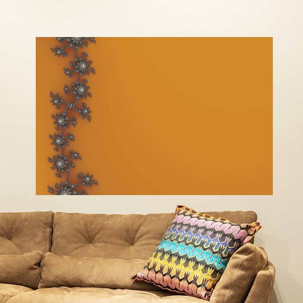 60 inch Fence Fractal Art Poster Displayed Above Couch