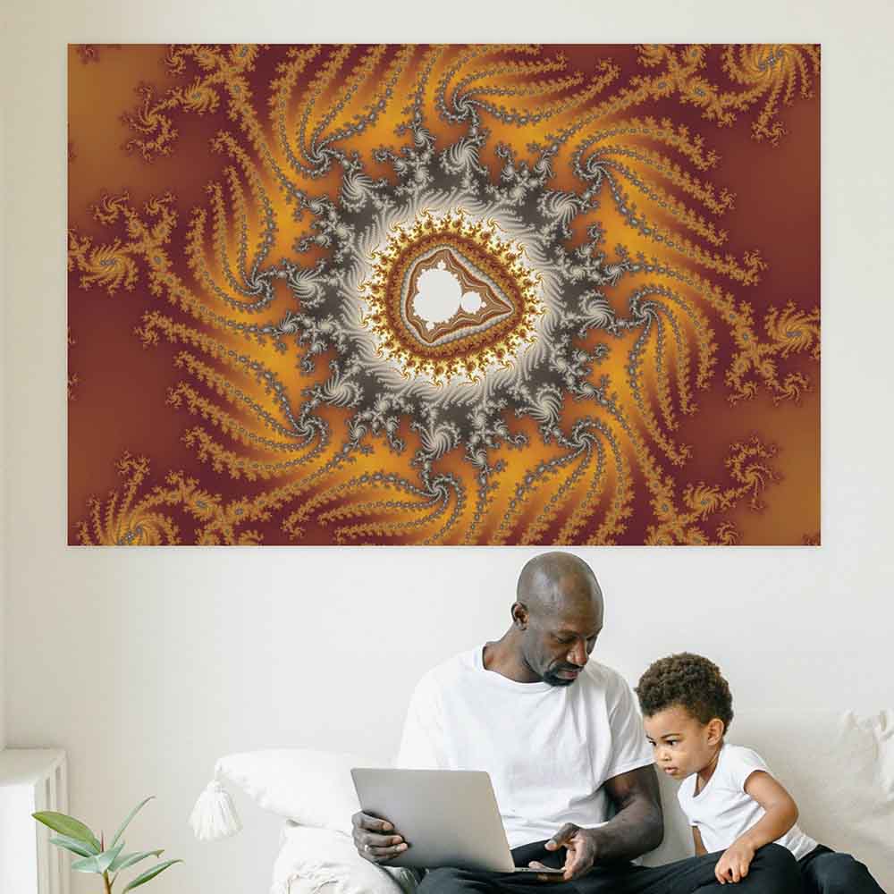 60 inch Fur Fractal Art Poster Displayed in Living Room