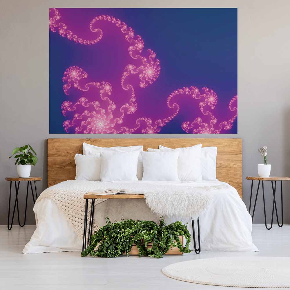 60 inch Jellyfish Wonder Fractal Art Poster Displayed in Bedroom