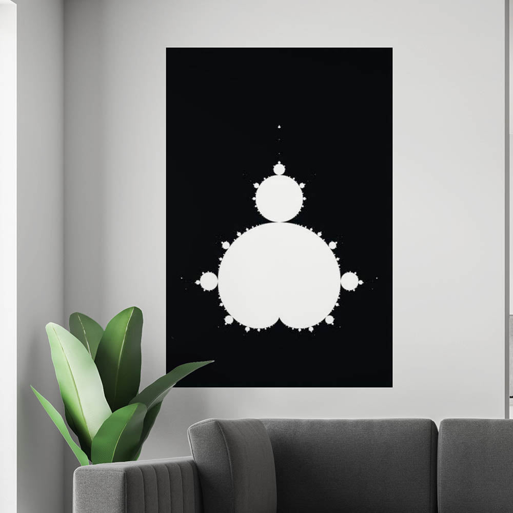 60 inch Mandelbrot II Art Decal Installed Above Sofa
