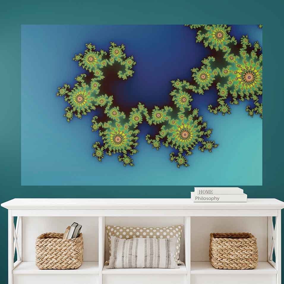 60 inch Sea Creature Art Decal Installed Above Cabinet