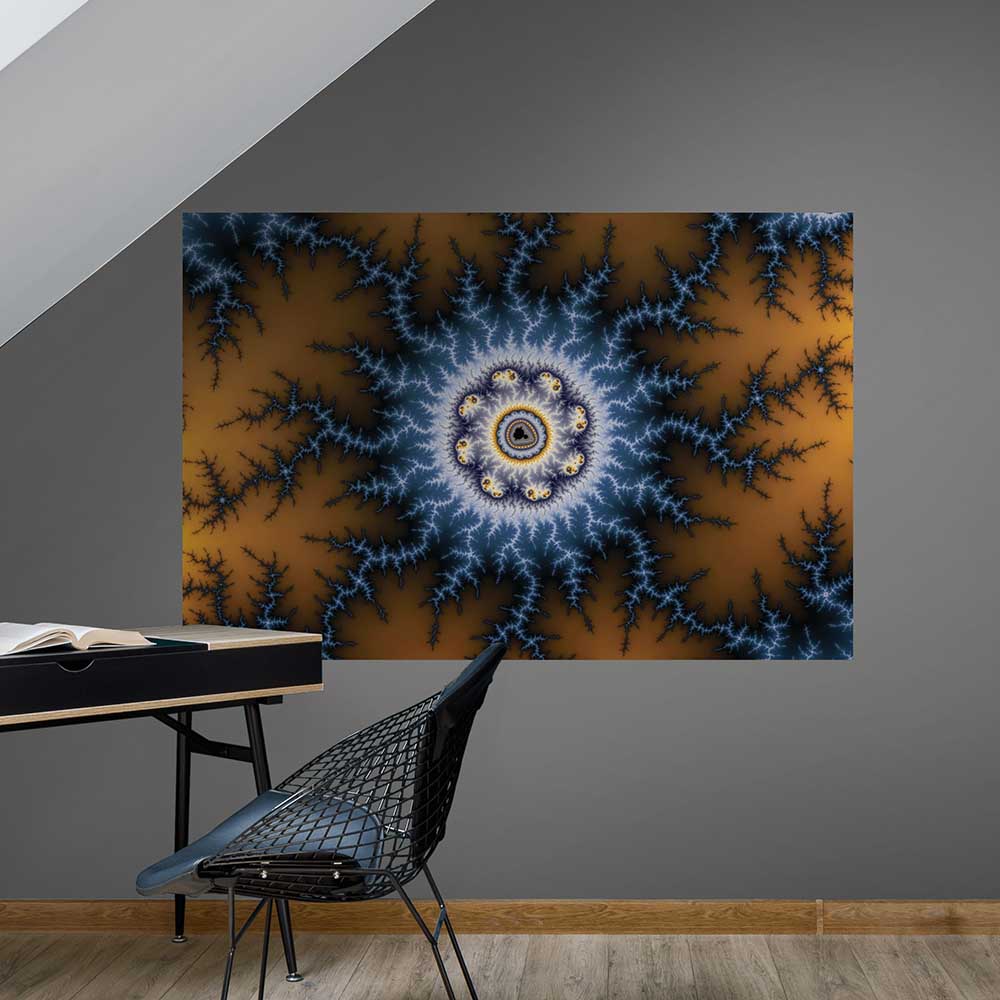 60 inch Shock Fractal Art Decal Installed by Desk