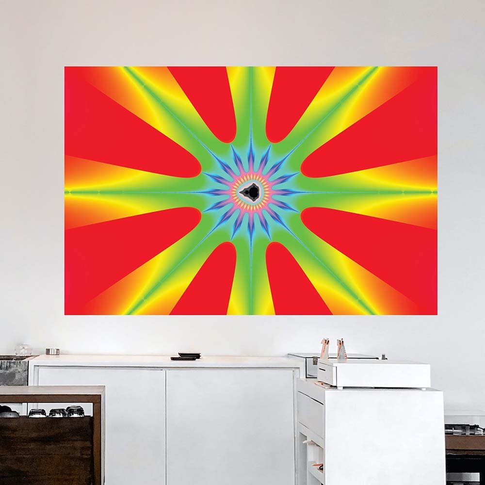 60 inch Star Fractal Wall Decal Installed Above Counter