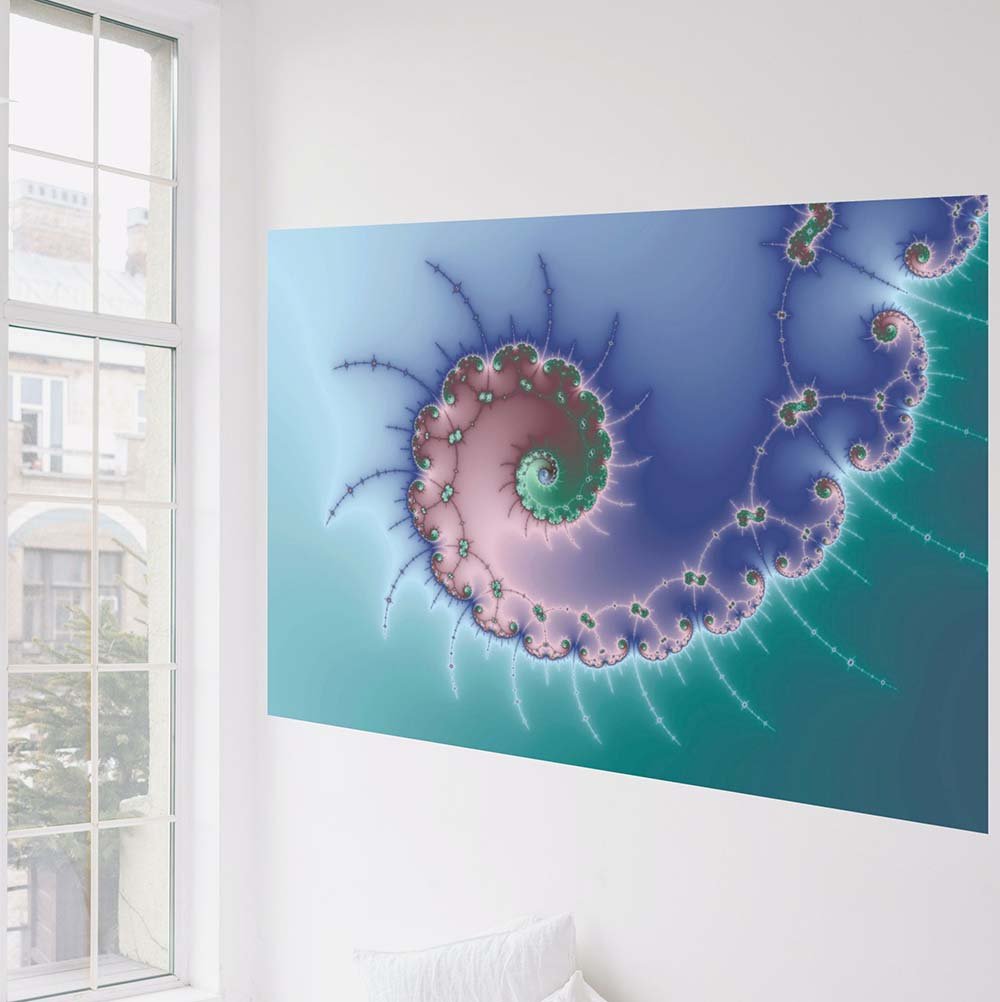 60 inch Swirl Fractal Poster Displayed Near Window