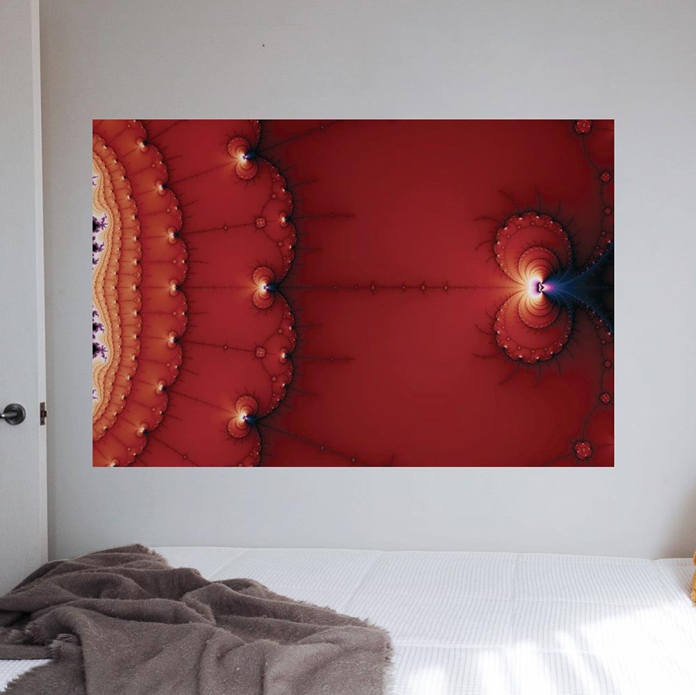60 inch Gravity Wells Art Poster Displayed in Bedroom