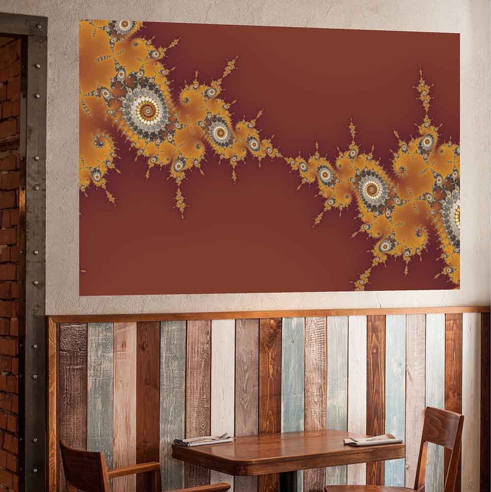 60 inch Warp Fractal Art Decal Installed in Cafe