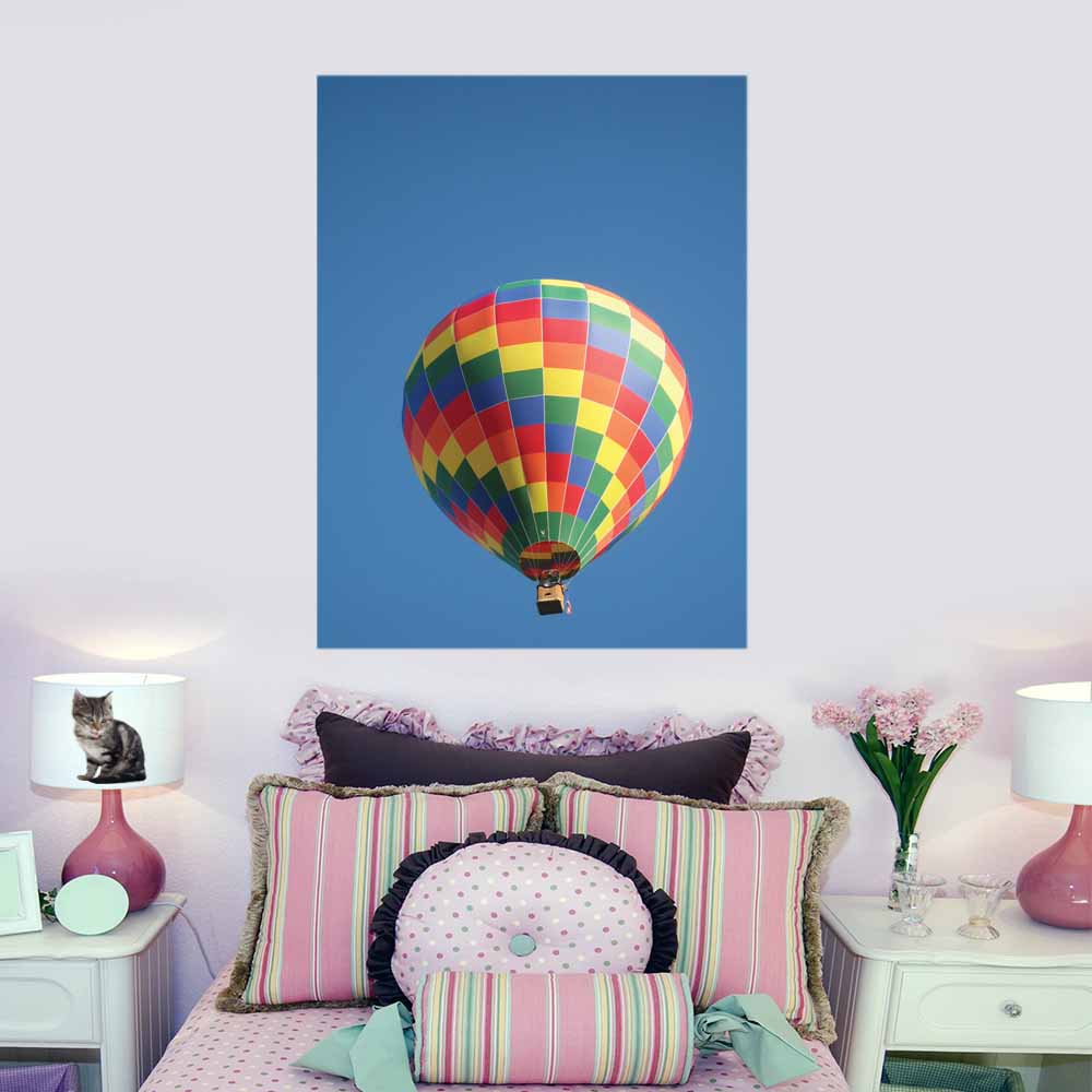 45x60 inch Hot Air Balloon Poster Displayed in Girls Room