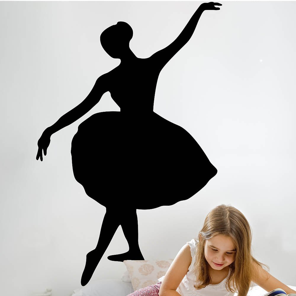 60 inch Ballerina Silhouette Decal Installed in Girls Room