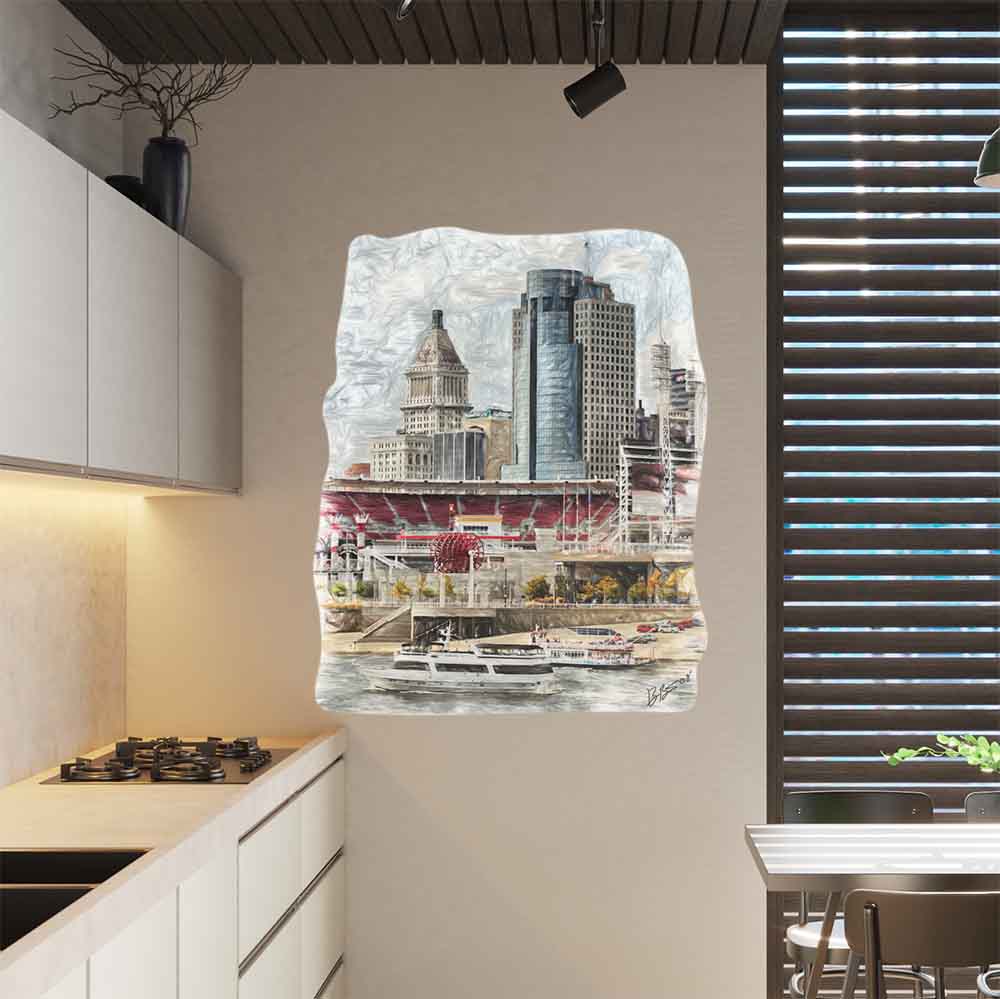 48.5x60 inch Busy Cincy Decal Installed in Kitchen