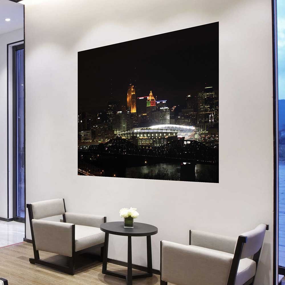 48x60 inch Paul Brown Stadium Decal Installed in Lounge