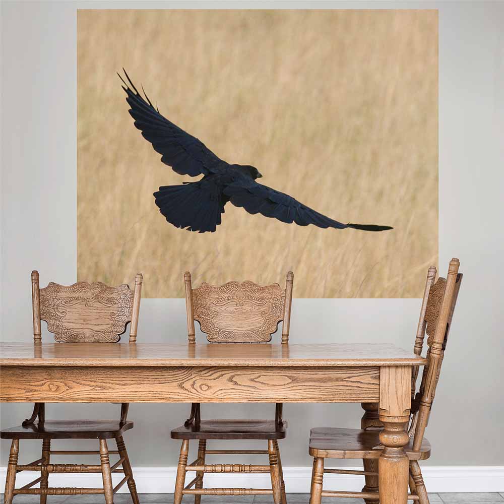 48x60 inch Crow Poster Displayed in Dining Room