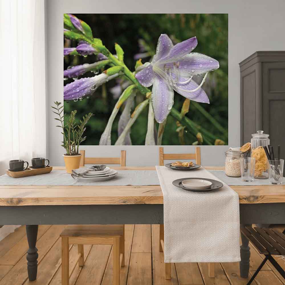 48x60 inch Wet Flower Poster Displayed in Dining Room