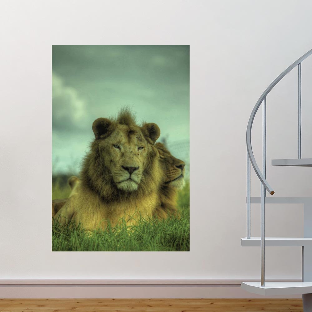 40x60 inch King of the Jungle Poster Displayed Near Staircase