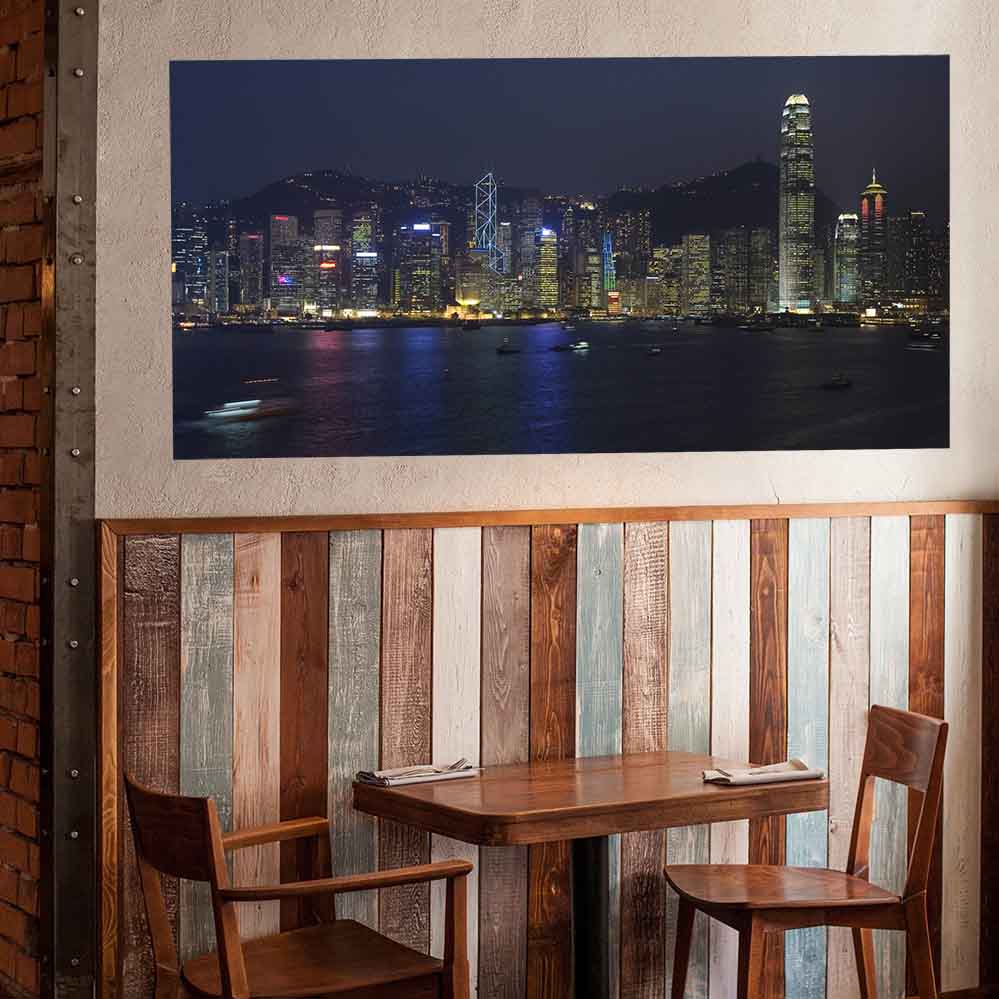 29x60 inch Hog Kong Night Poster Displayed in Cafe
