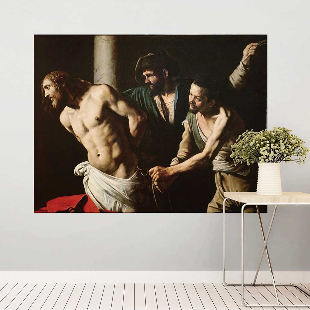 46x60 The Flagellation of Christ Poster Displayed on Wall