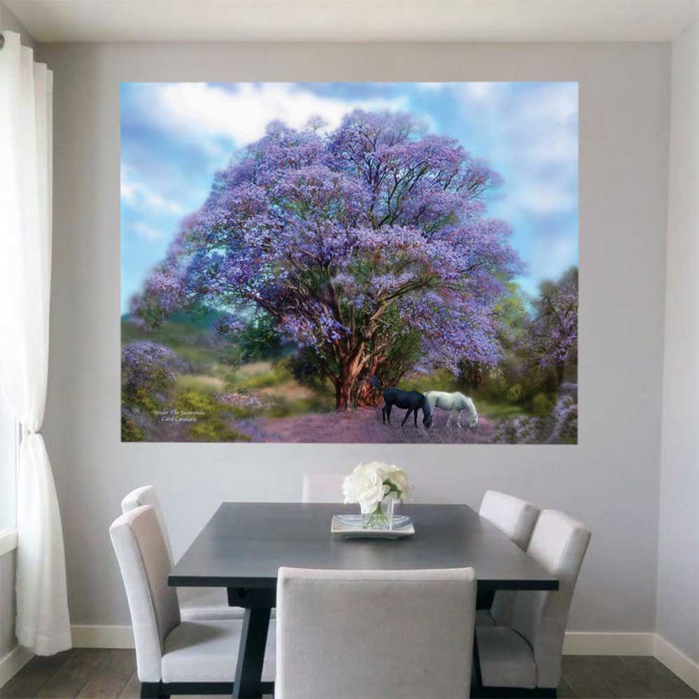 47x60 inch Under The Jacaranda Decal Installed in Dining Room