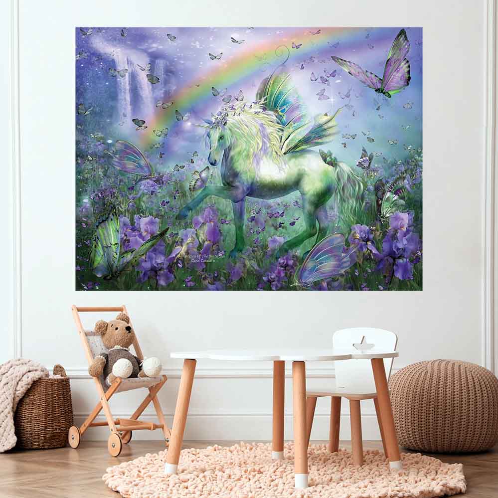 45.5x60 inch Unicorn Of The Buttys Decal Installed in Toy Room