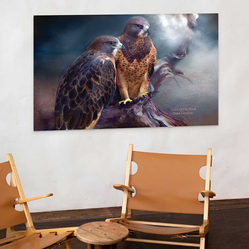 36x60 Vision of the Hawk Poster Displayed on Wall