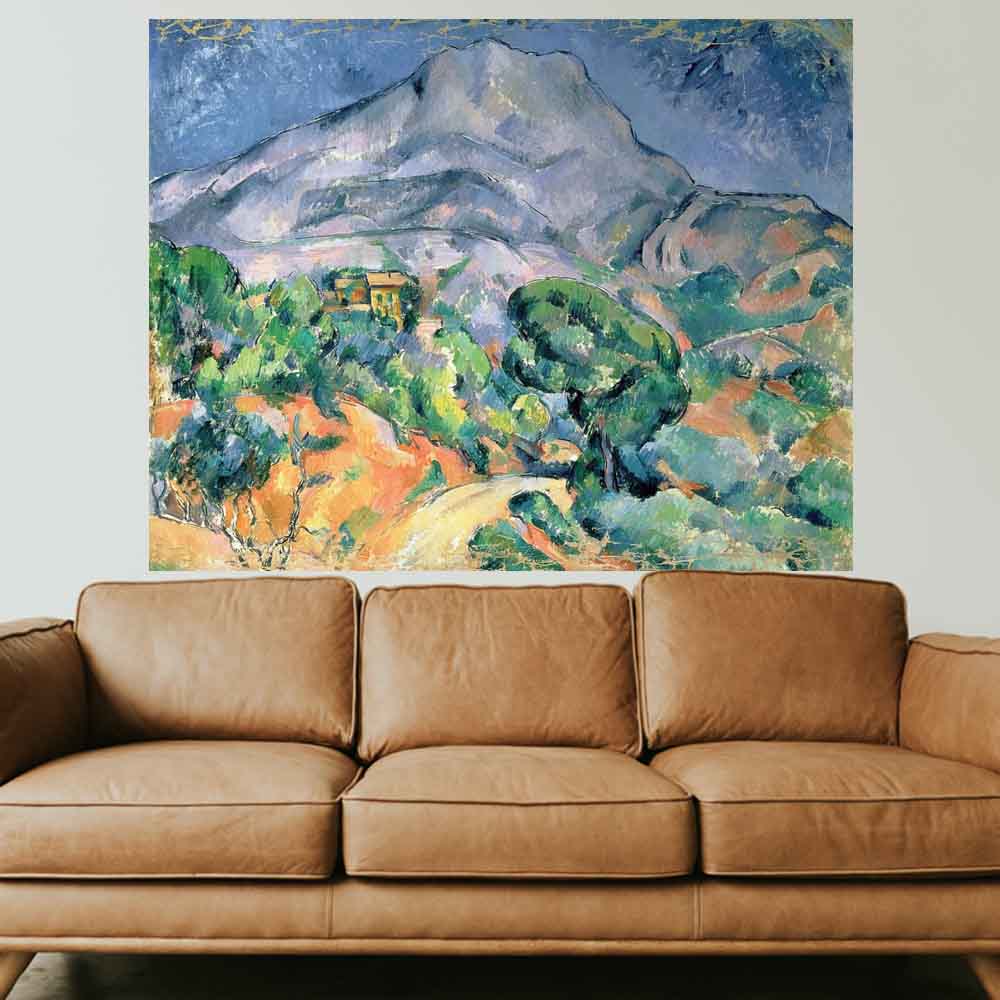 60 inch Mont Sainte-Victoire Poster Displayed Above Sofa