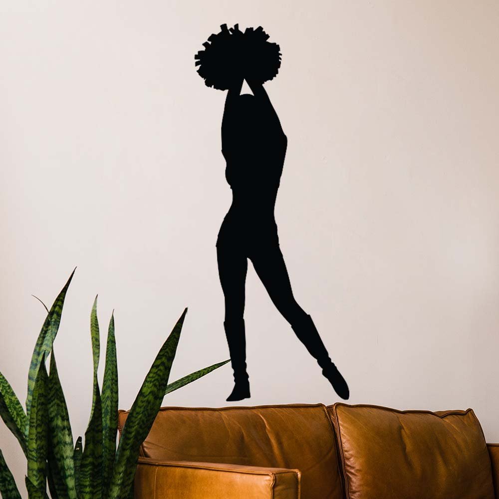 60 inch Cheerleader Wall Decal Installed in Man Cave