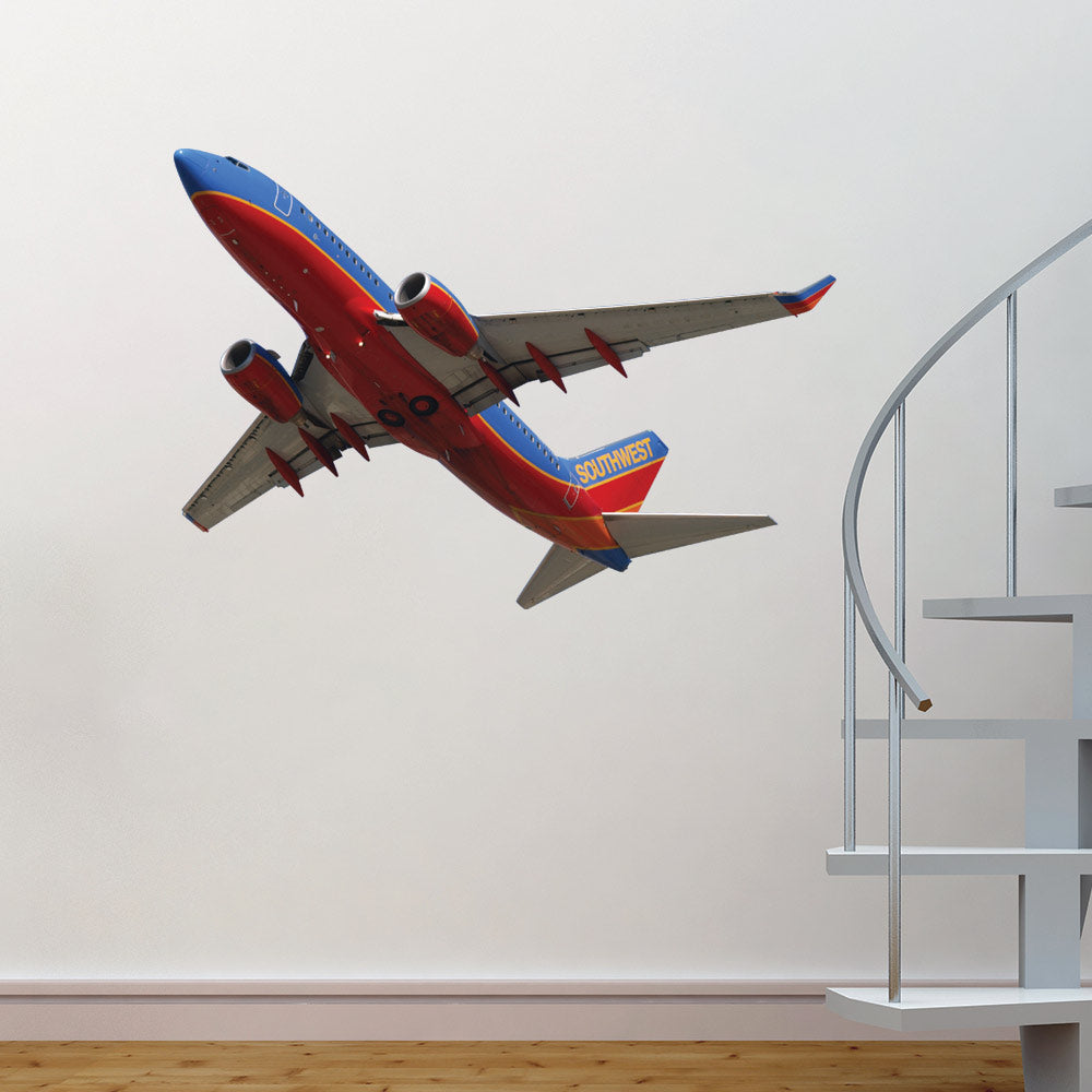 41.5x60 Southwest 737 Die-Cut Decal Installed by Staircase
