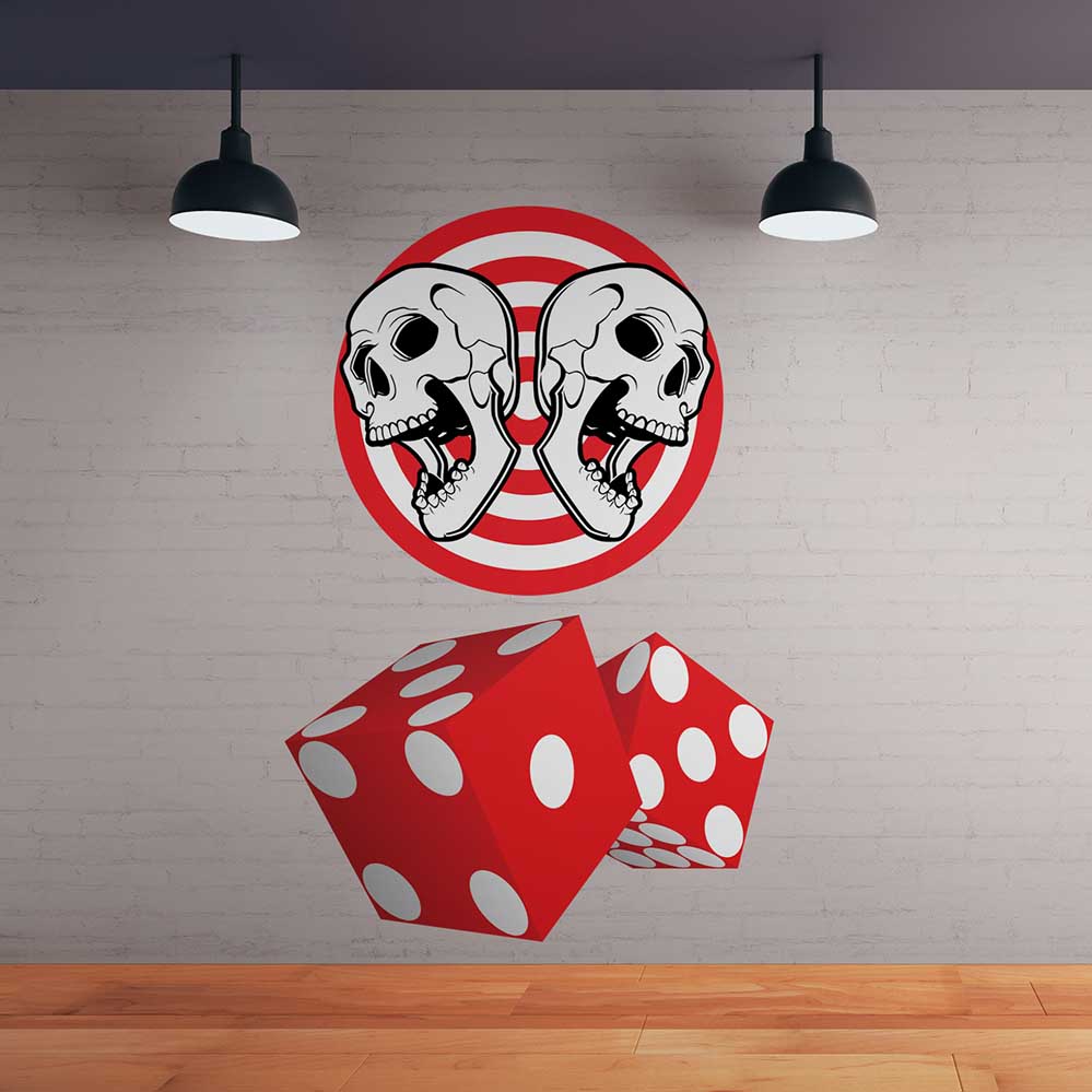 40x60 inch Dice Wall Decal Installed on Wall