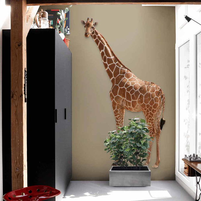 60 inch Giraffe Wall Decal Installed in Coat Room
