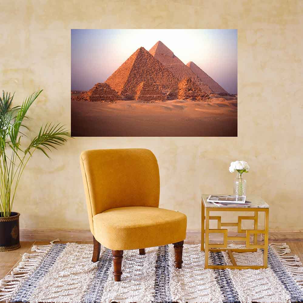 39x60 inch Great Pyramids of Giza Poster Installed in Sitting Area