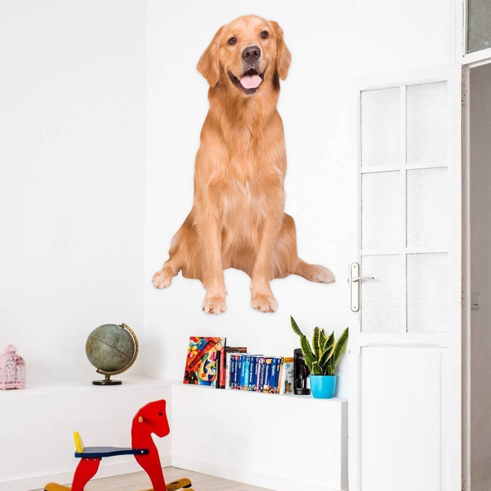 60 inch Golden Retriever Decal Installed in Playroom