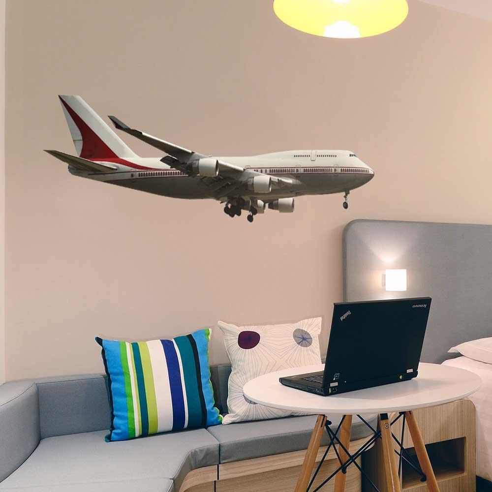 60 inch Jumbo Jet Wall Decal Installed in Bedroom