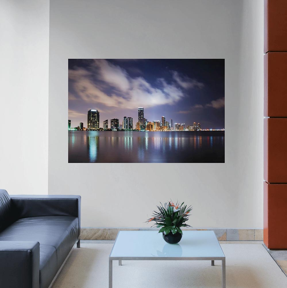 40x60 inch Miami at Dusk Poster Installed in Waiting Room